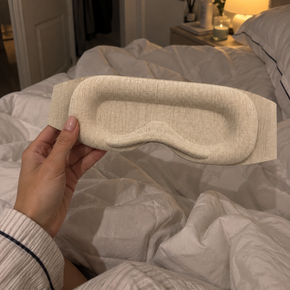 White weighted sleep mask front view
